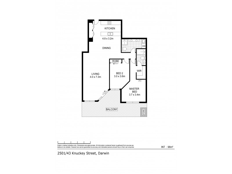 2501/43E Knuckey Street, Darwin NT 0800 Floorplan