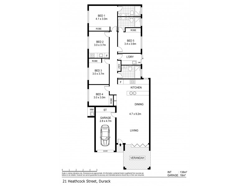 21 Heathcock Street, Durack NT 0830 Floorplan