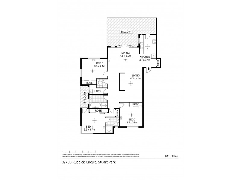 3/73b Ruddick Circuit, Stuart Park NT 0820 Floorplan