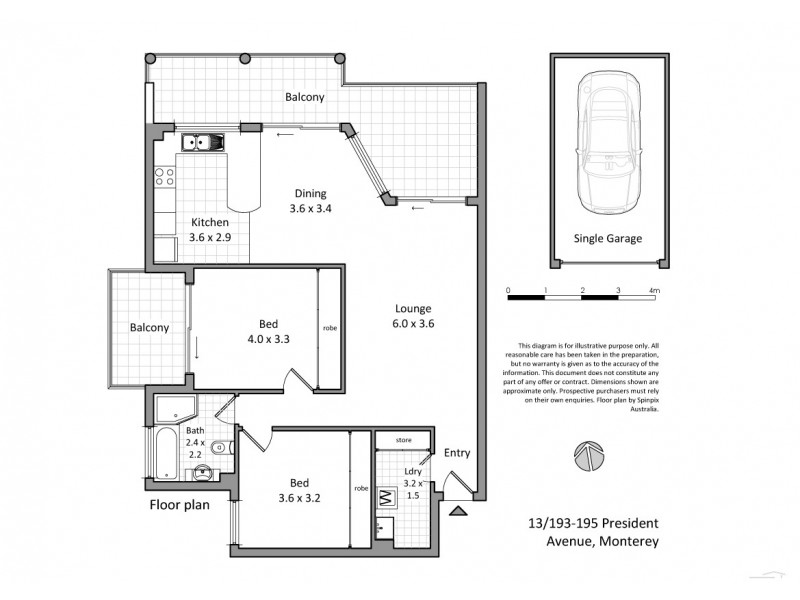 13/193 President Avenue, Monterey NSW 2217 Floorplan