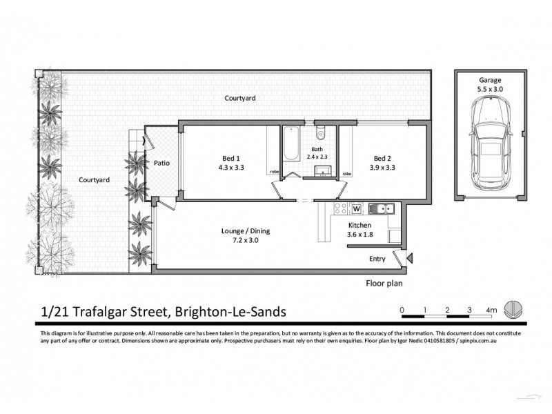 1/21 Trafalgar Street, Brighton-le-sands NSW 2216 Floorplan