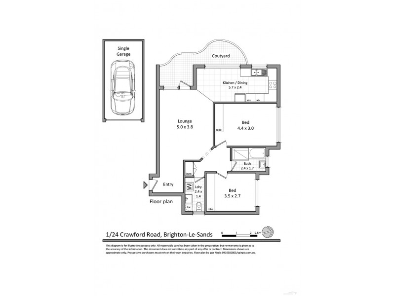 1/24 Crawford Road, Brighton-le-sands NSW 2216 Floorplan