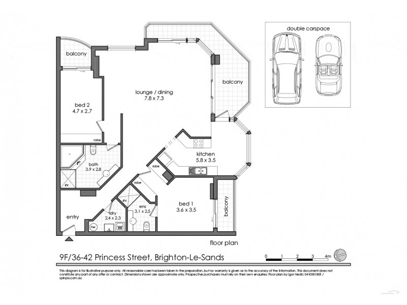 9F/36-42 Princess Street, Brighton-le-sands NSW 2216 Floorplan