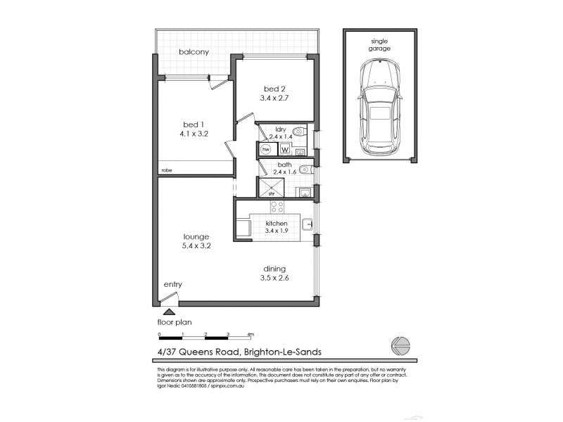 4/37 Queens Road, Brighton-le-sands NSW 2216 Floorplan