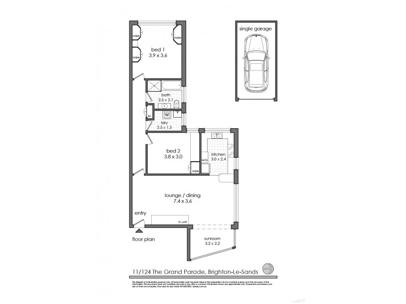 11/124 The Grand Parade, Brighton-le-sands NSW 2216 Floorplan