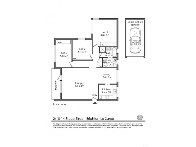 2/10-14 Bruce Street, Brighton-le-sands NSW 2216 Floorplan