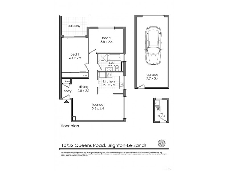 10/32 Queens Road, Brighton-le-sands NSW 2216 Floorplan