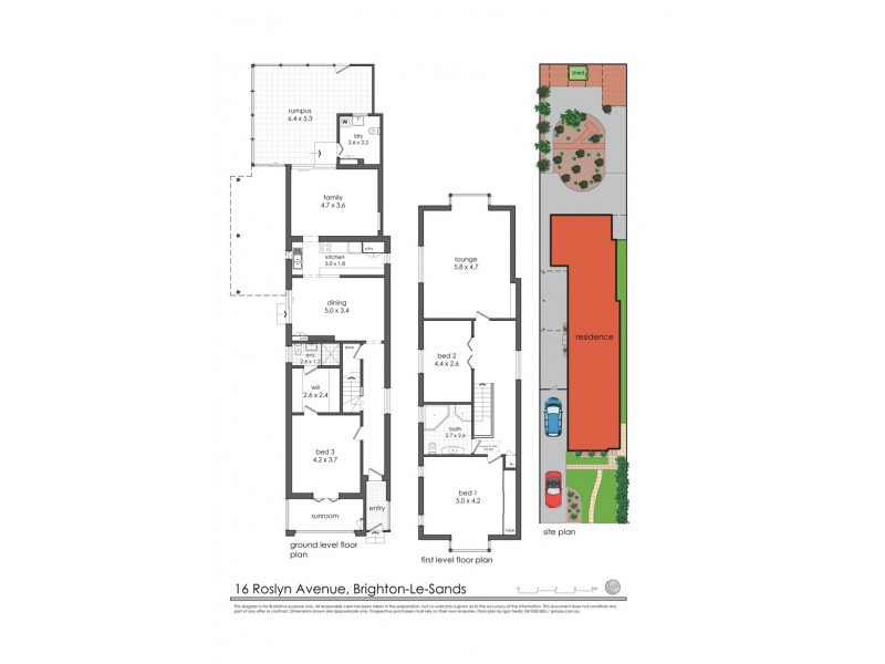 16 Roslyn Avenue, Brighton-le-sands NSW 2216 Floorplan
