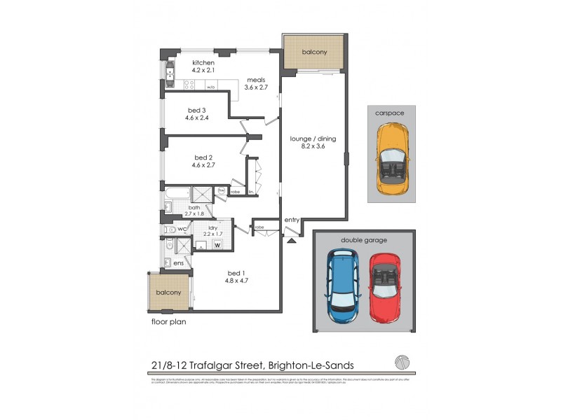 21/8 Trafalgar, Brighton-le-sands NSW 2216 Floorplan
