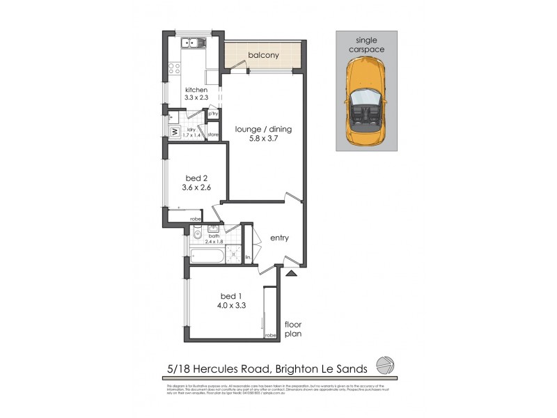 5/18-20 Hercules Road, Brighton-le-sands NSW 2216 Floorplan