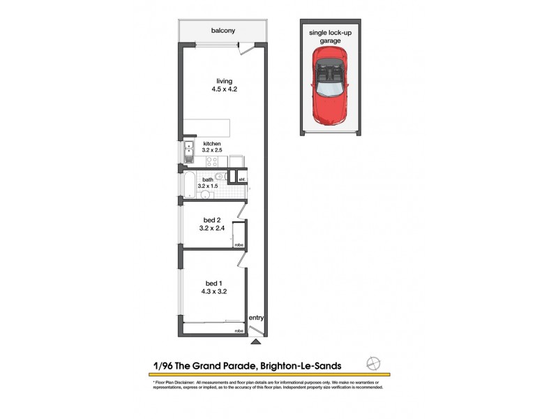 1/96 The Grand Parade, Brighton-le-sands NSW 2216 Floorplan