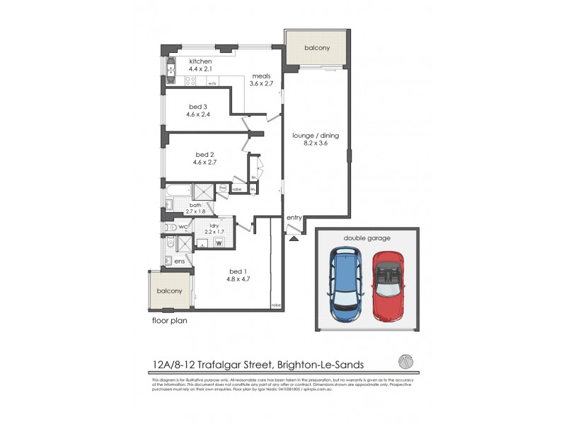12a/8 Trafalgar Street, Brighton-le-sands NSW 2216 Floorplan