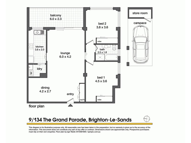 9/134 The Grand Parade, Brighton-le-sands NSW 2216 Floorplan
