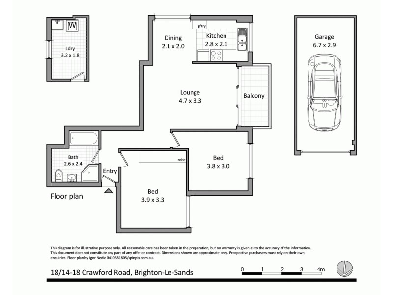 18/14 Crawford Road, Brighton-le-sands NSW 2216 Floorplan