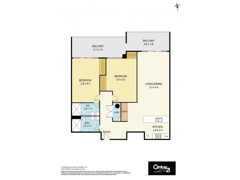 502/4-8 Bullecourt Street, Shoal Bay NSW 2315 Floorplan
