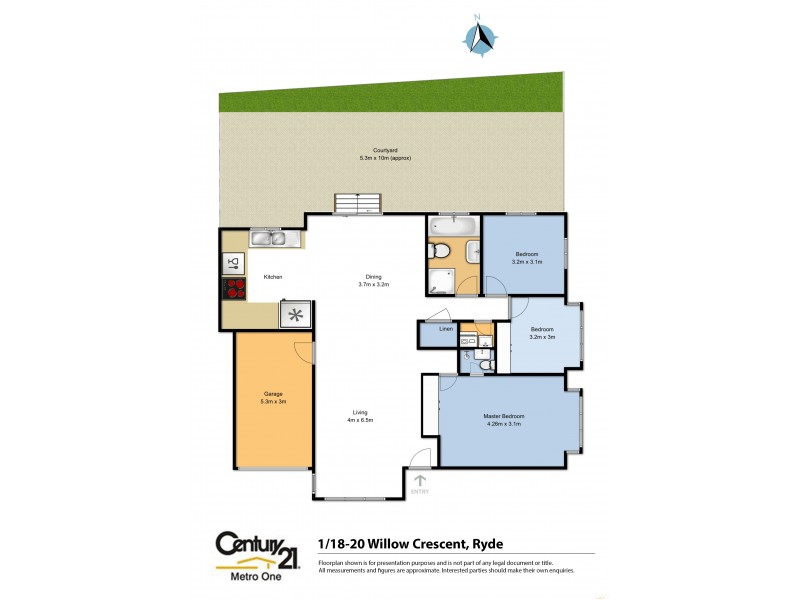 1/18 Willow Crescent, Ryde NSW 2112 Floorplan