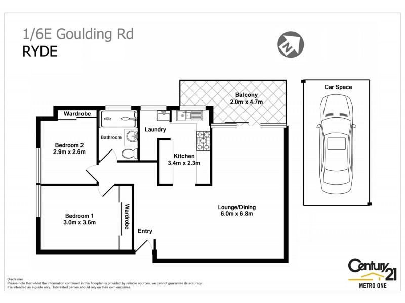 1/6E Goulding Road, Ryde NSW 2112 Floorplan