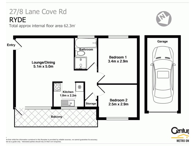 27/8 Lane Cove Road, Ryde NSW 2112 Floorplan