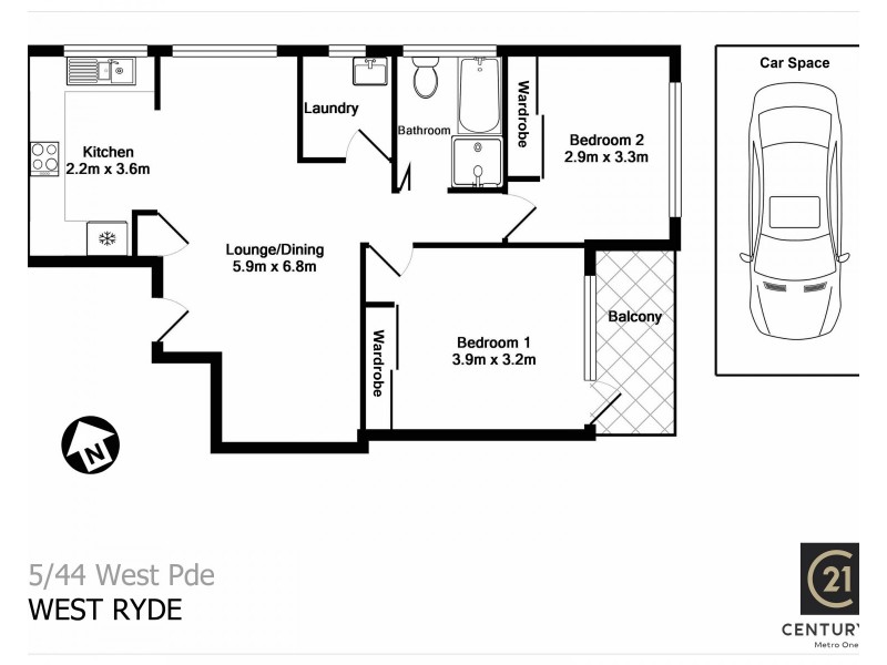 5/44 West Parade, West Ryde NSW 2114 Floorplan