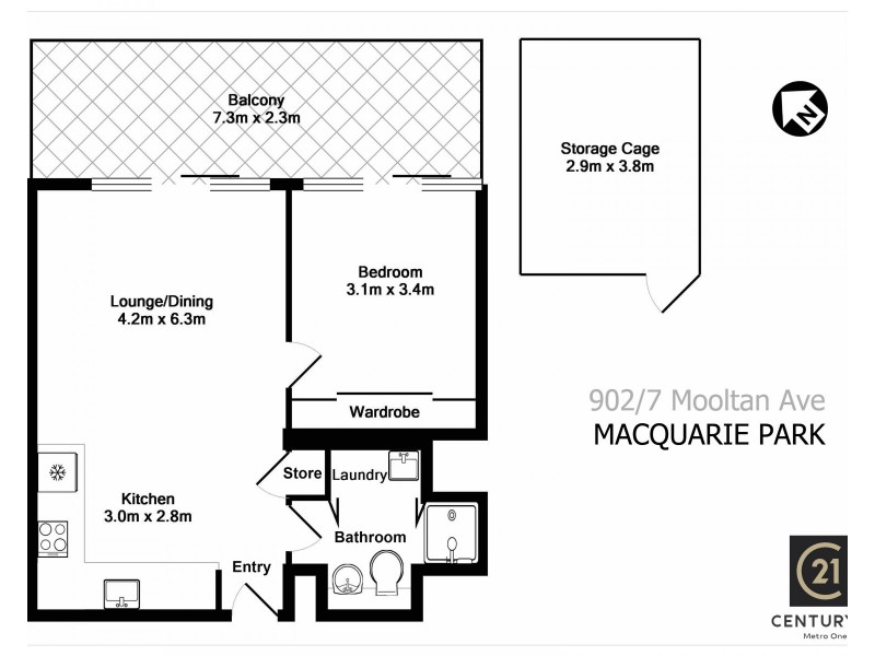 902/7 Mooltan Avenue, Macquarie Park NSW 2113 Floorplan