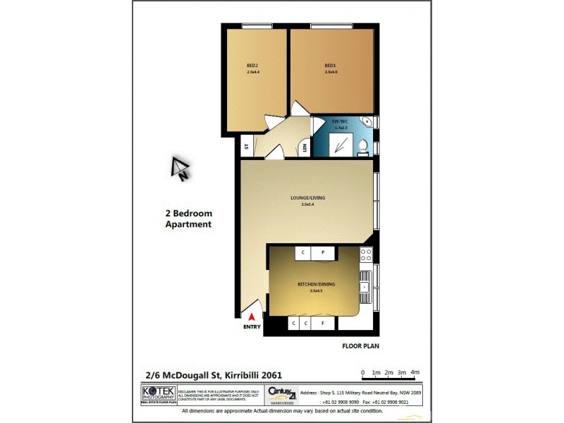 2/6 Mcdougall Street, Kirribilli NSW 2061 Floorplan