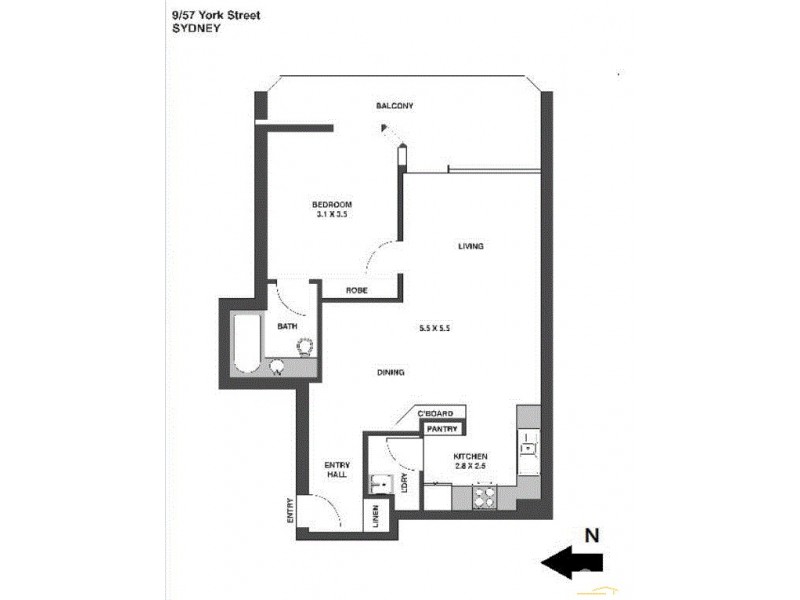 9/57-59 York Street, Sydney NSW 2000 Floorplan