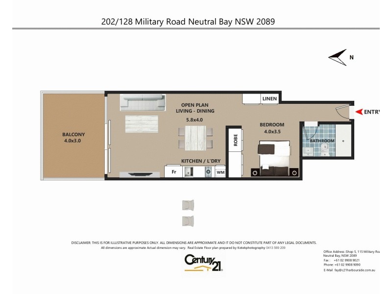 202/128 Military Road, Neutral Bay NSW 2089 Floorplan