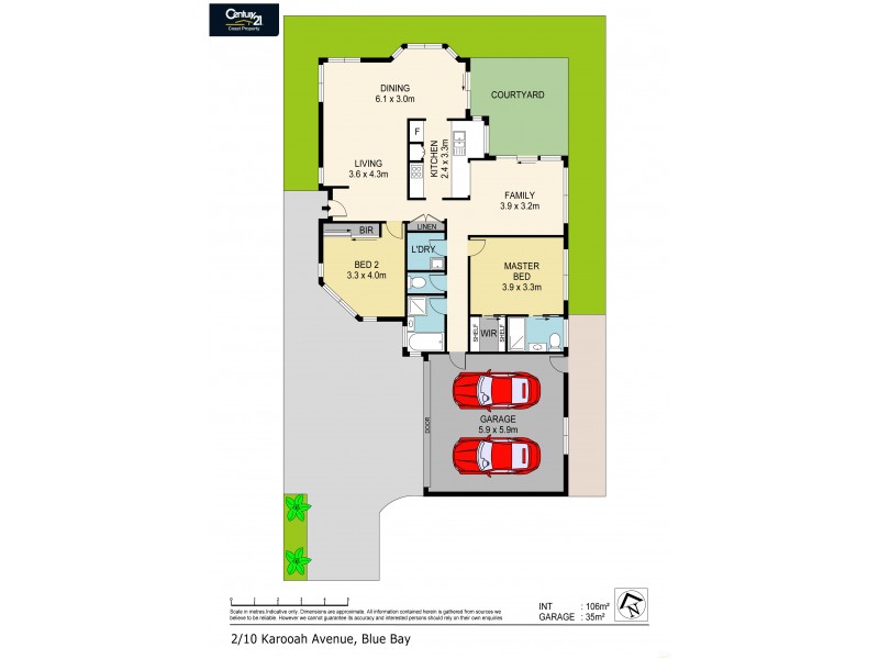 2/10 Karooah Avenue, Blue Bay NSW 2261 Floorplan