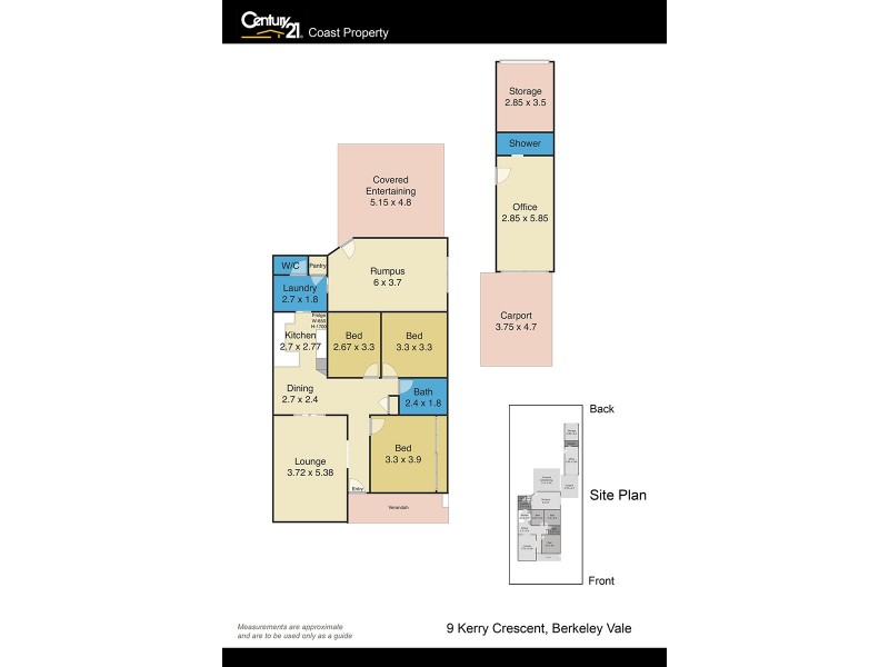 9 Kerry Crescent, Berkeley Vale NSW 2261 Floorplan