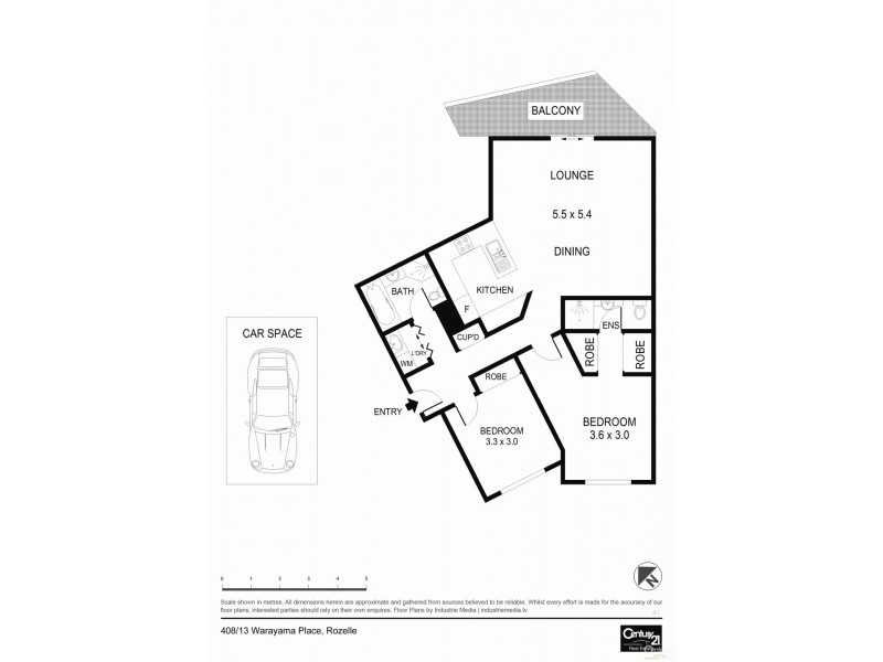 408/13 Warayama Place, Rozelle NSW 2039 Floorplan