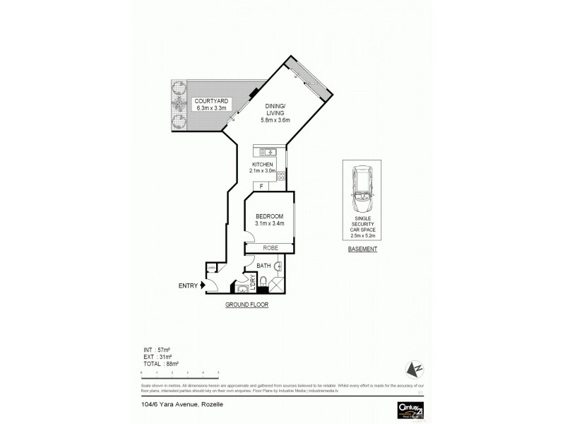 104/6 Yara Ave, Rozelle NSW 2039 Floorplan
