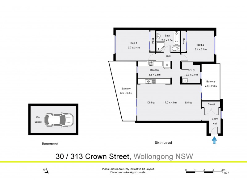 30/313 Crown Street, Wollongong NSW 2500 Floorplan