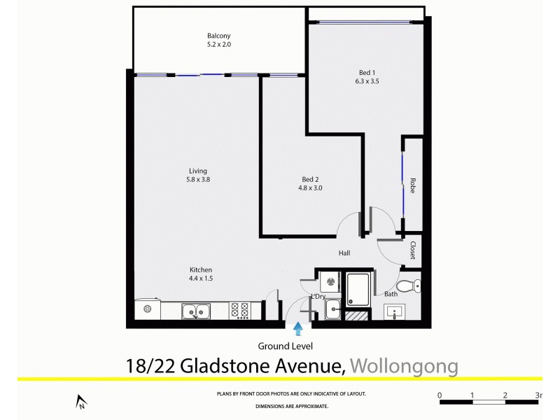 18/22  Gladstone Avenue, Wollongong NSW 2500 Floorplan