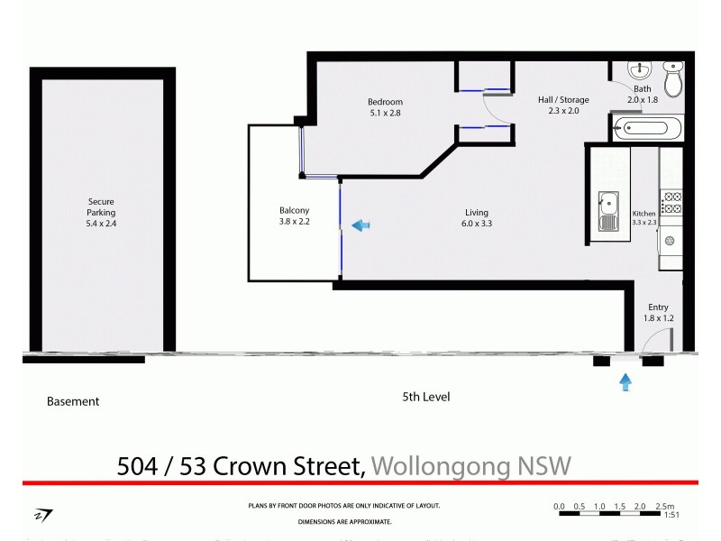 504/53 Crown Street, Wollongong NSW 2500 Floorplan