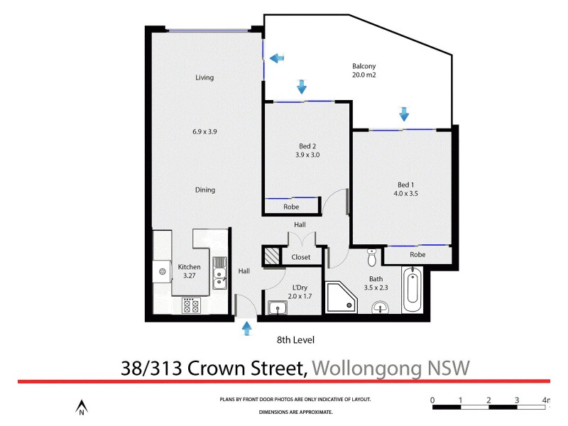 38/313 Crown Street, Wollongong NSW 2500 Floorplan
