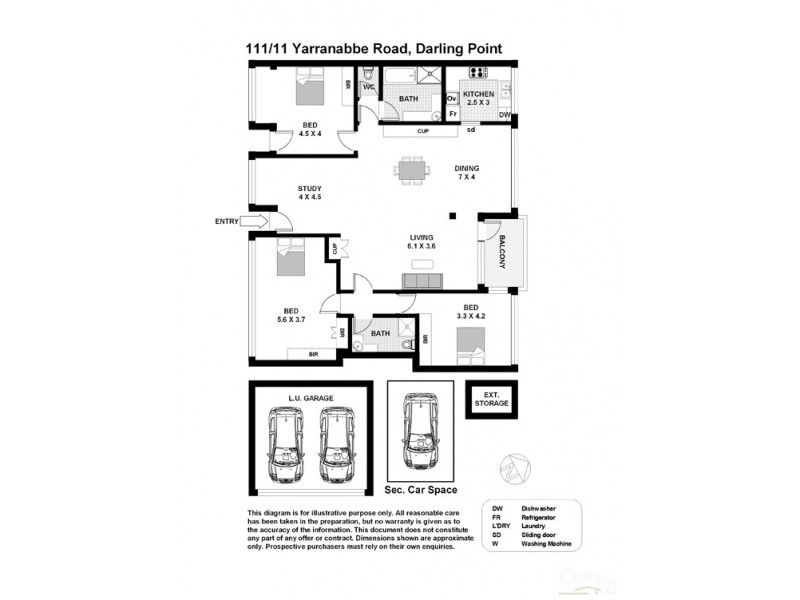 111/11 Yarranabbe Road, Darling Point NSW 2027 Floorplan