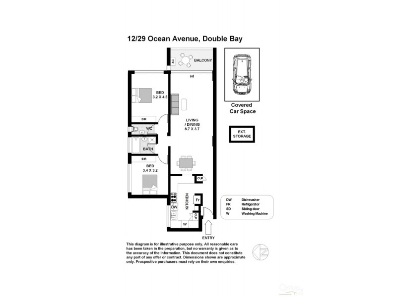 12/29 Ocean Avenue, Double Bay NSW 2028 Floorplan