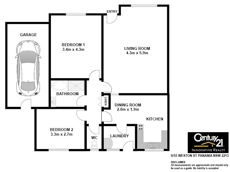 9/55 Weston Street, Panania NSW 2213 Floorplan