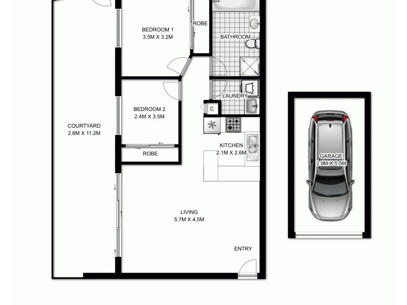 2/94-100 Flora Street, Sutherland NSW 2232 Floorplan