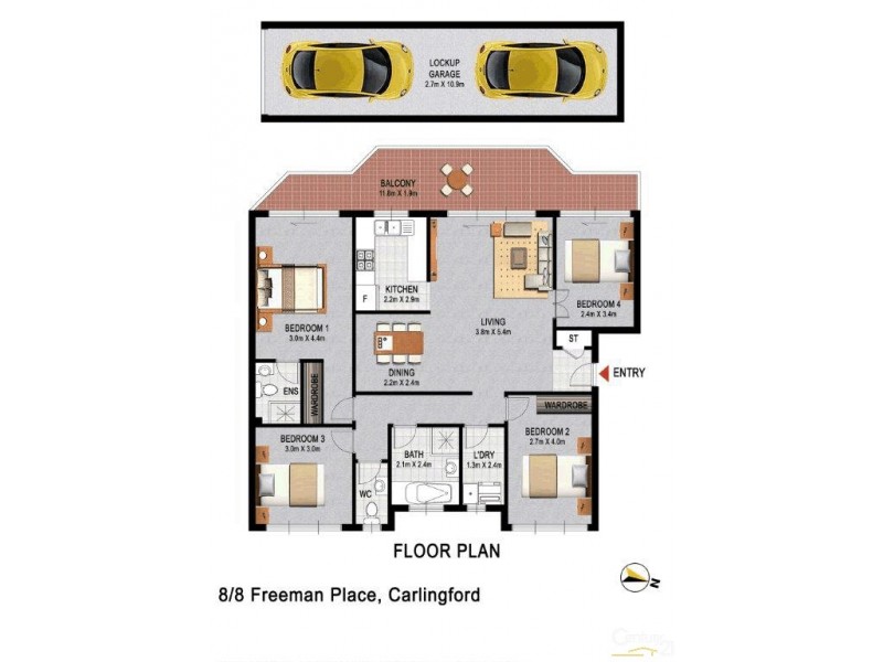 8/8 FREEMAN PLACE, Carlingford NSW 2118 Floorplan