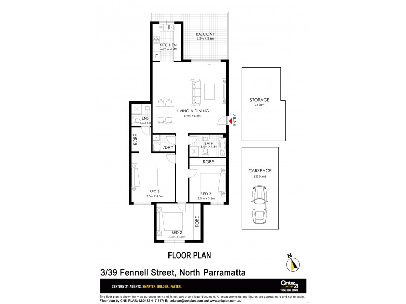 3/39-43 FENNEL STREET, North Parramatta NSW 2151 Floorplan