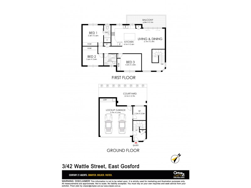 3/42 Wattle Street, East Gosford NSW 2250 Floorplan