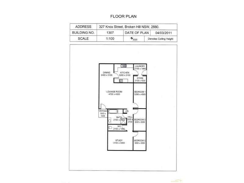 327 Knox Street, Broken Hill NSW 2880 Floorplan