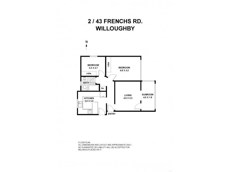 2/43 Frenchs Road, Willoughby NSW 2068 Floorplan