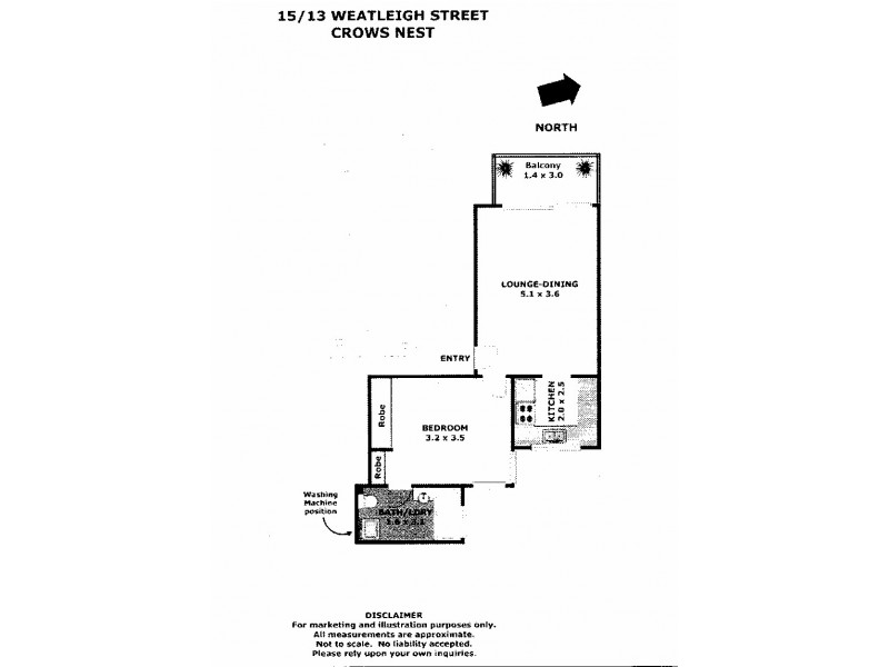15/13 Wheatleigh Street, Crows Nest NSW 2065 Floorplan