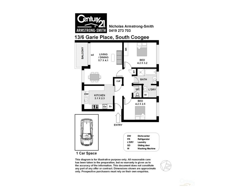 13/6 Garie Place, South Coogee NSW 2034 Floorplan