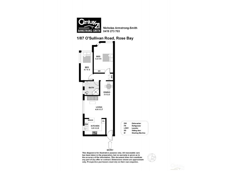 1/87 O’Sullivan Road, Rose Bay NSW 2029 Floorplan