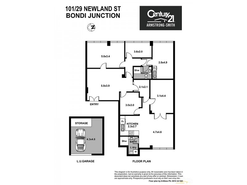 101/29 Newland Street, Bondi Junction NSW 2022 Floorplan