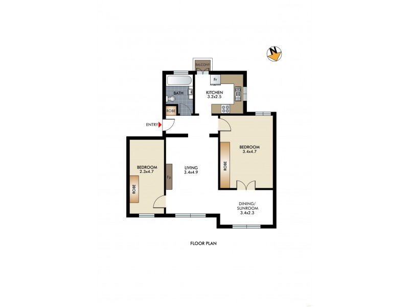 3/61 Fletcher Street, Bondi NSW 2026 Floorplan