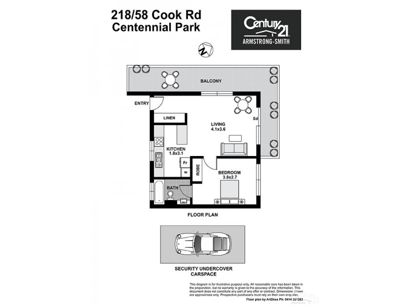 218/58 Cook Road, Centennial Park NSW 2021 Floorplan